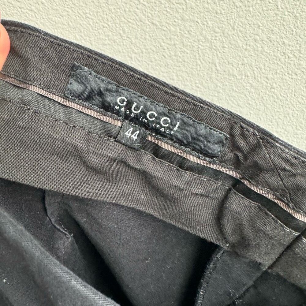 Vintage Gucci Women’s Black Trousers Slacks Casual Pants Size 44 EU Large Cotton - Picture 10 of 14